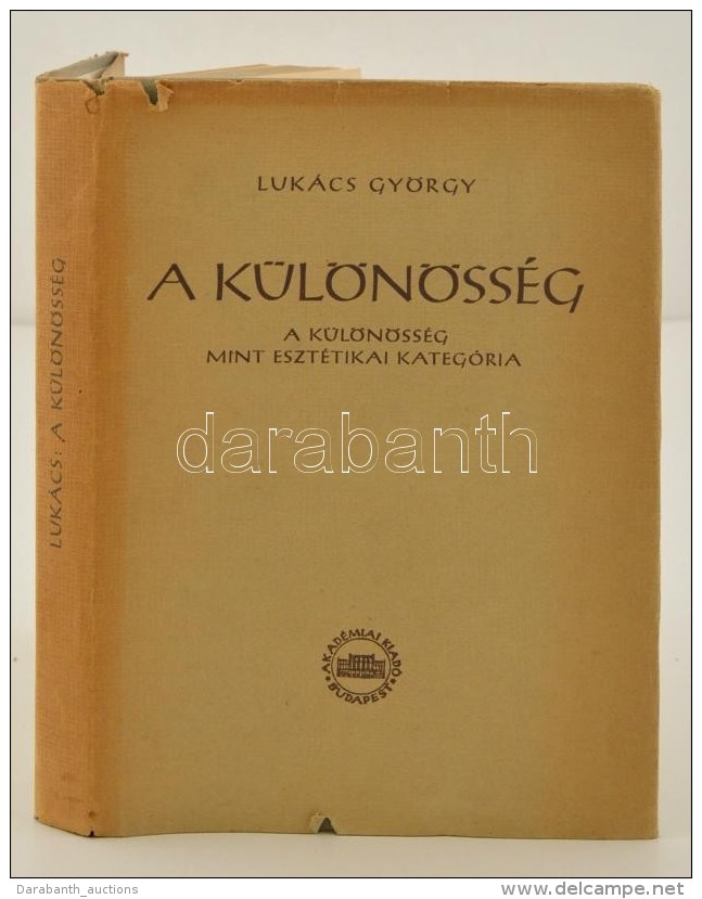 Luk&aacute;cs Gy&ouml;rgy:A K&uuml;l&ouml;n&ouml;ss&eacute;g, Mint Eszt&eacute;tikai Kateg&oacute;ria. Bp., 1957,... - Non Classés