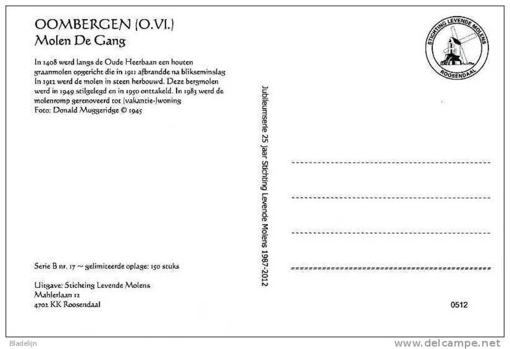 OOMBERGEN ~ Zottegem (O.Vl.) - Molen/moulin - De Gewezen Molen De Gang In 1945, Nog Met Kap En Wieken. Romp Sinds 1950. - Zottegem