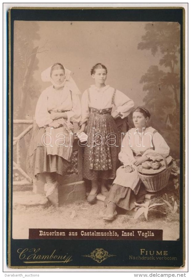 1890 Veglia Parasztl&aacute;nyok A Castelmuschio SzigetrÅ‘l / Cca 1880 Italy Peasant Girls From The  Castelmuschio... - Andere & Zonder Classificatie