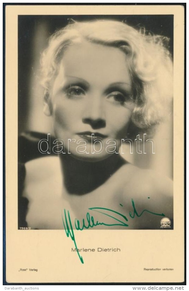 Marlene Dietrich (1901-1992) Sz&iacute;n&eacute;sznÅ‘ Saj&aacute;t K&eacute;zzel Al&aacute;&iacute;rt... - Other & Unclassified