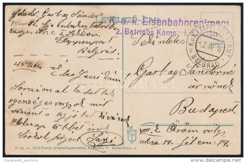 1916 T&aacute;bori Lap Belgr&aacute;db&oacute;l Garbay S&aacute;ndornak, K&eacute;sÅ‘bb A Magyar... - Other & Unclassified