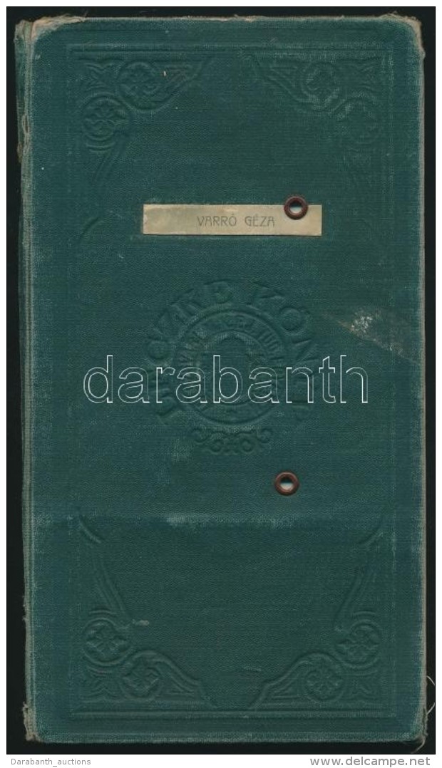 1906-1909 Kolozsv&aacute;r, Magyar Kir&aacute;lyi Ferenc J&oacute;zsef Tudom&aacute;nyegyetem Leckek&ouml;nyve,... - Zonder Classificatie