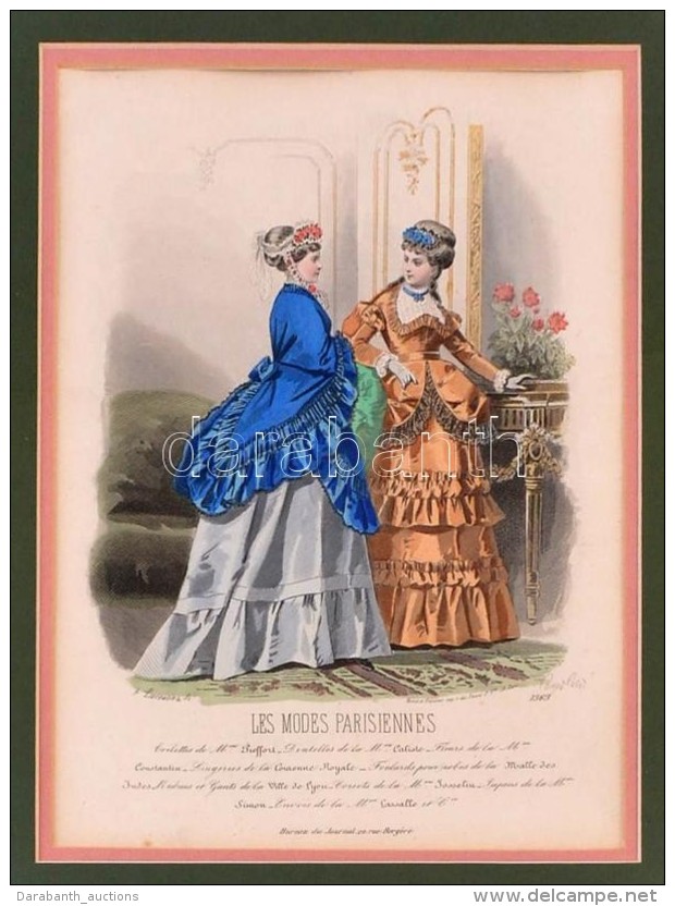 XIX: Sz. Eleji Divat Metszet Ig&eacute;nyes, &uuml;vegezett Keretben / XIXth Century Fashion Etching In Glazed... - Prenten & Gravure