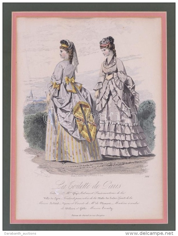 XIX: Sz. Eleji Divat Metszet Ig&eacute;nyes, &uuml;vegezett Keretben / XIXth Century Fashion Etching In Glazed... - Estampes & Gravures