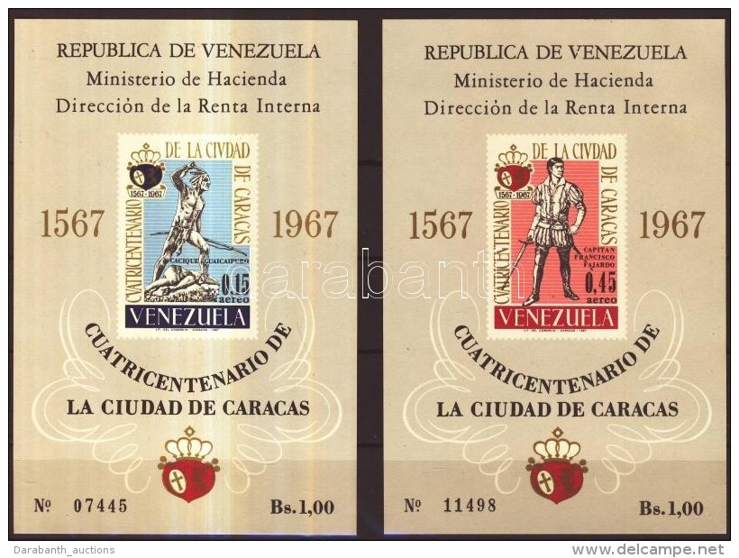 ** 1967 400 &eacute;ves Caracas Blokkp&aacute;r Mi 14-15 - Altri & Non Classificati
