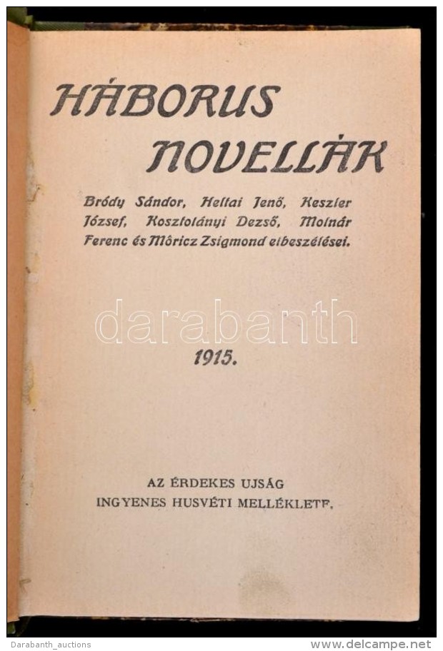 H&aacute;borus Novell&aacute;k. Az &Eacute;rdekes Ujs&aacute;g Ingyenes Husv&eacute;ti Mell&eacute;klete.... - Non Classés