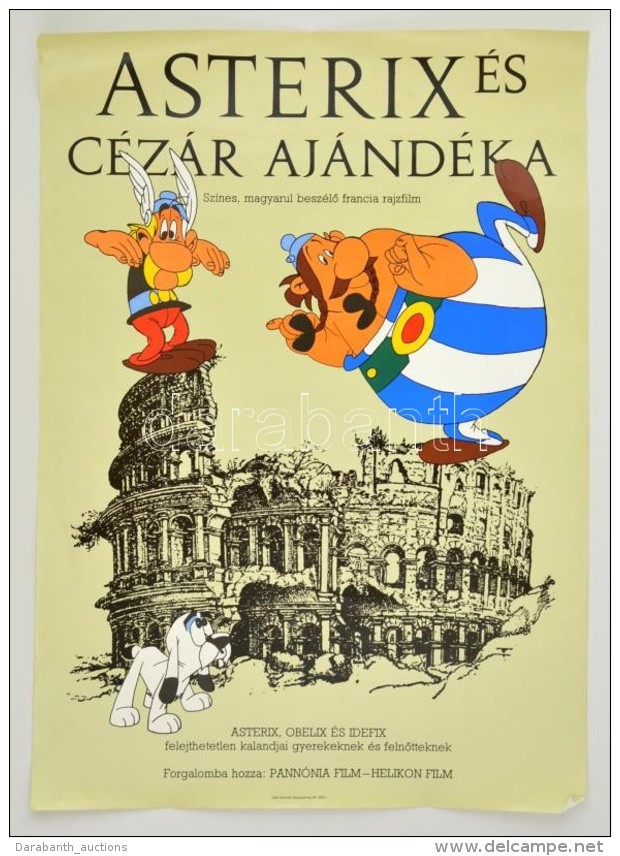 1988 Asterix &eacute;s C&eacute;z&aacute;r Aj&aacute;nd&eacute;ka, Francia Rajzfilm Plak&aacute;t, 84x58 Cm - Autres & Non Classés