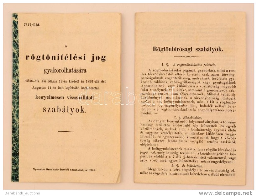 1968 A R&ouml;gt&ouml;nit&eacute;l&eacute;si Jog Gyakorolhat&aacute;s&aacute;ra 1846-dik &eacute;vi M&aacute;jus... - Non Classés