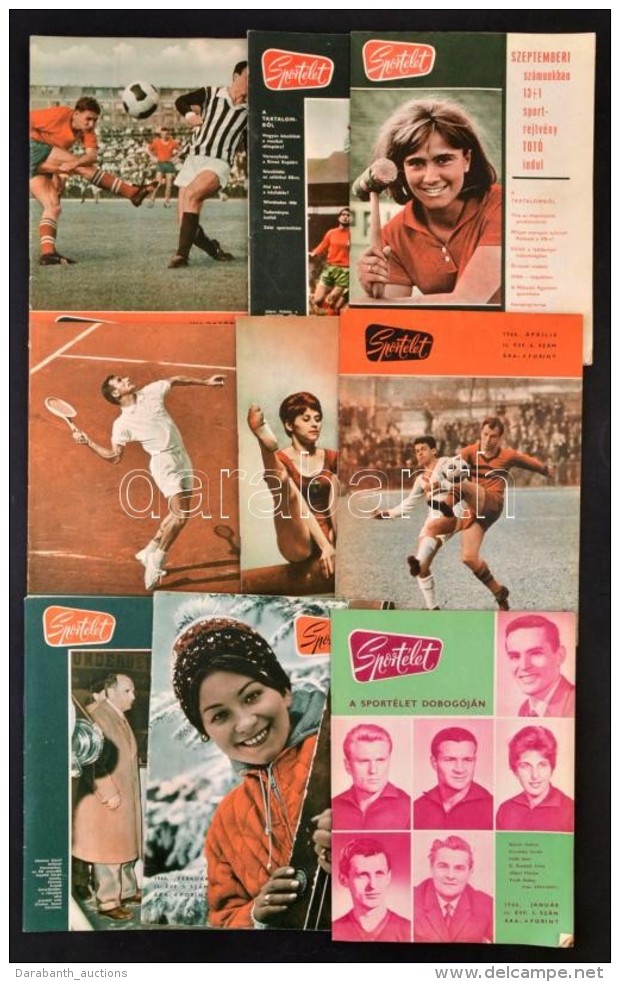 1966 Sport&eacute;let 1966. II. &eacute;vf., 1-12. Teljes &eacute;vfolyam. Pap&iacute;rk&ouml;t&eacute;sben.... - Zonder Classificatie