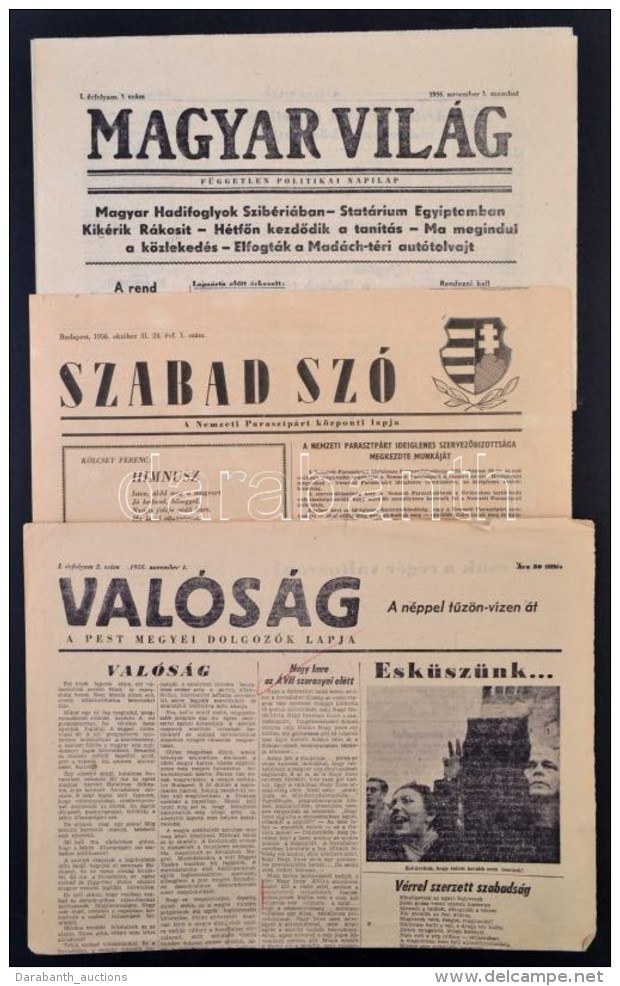 1956 Vegyes Foly&oacute;irat T&eacute;tel, 3 Db:
Magyar Vil&aacute;g. I. &eacute;vf., 3. Sz&aacute;m. 1956.... - Non Classés