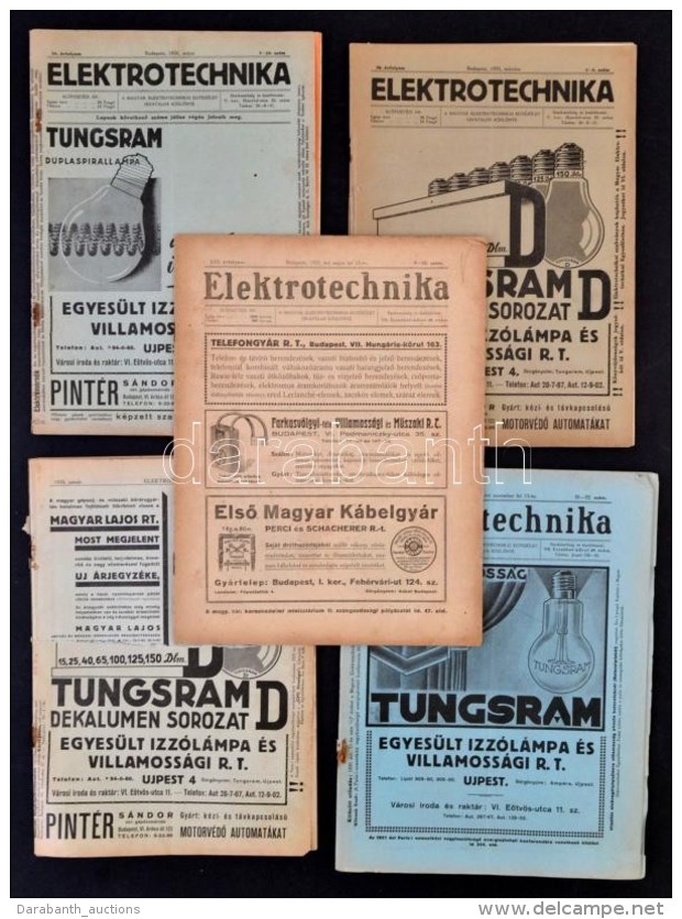 1920-1940 5 Db Elektrotechnikai Foly&oacute;irat - Zonder Classificatie