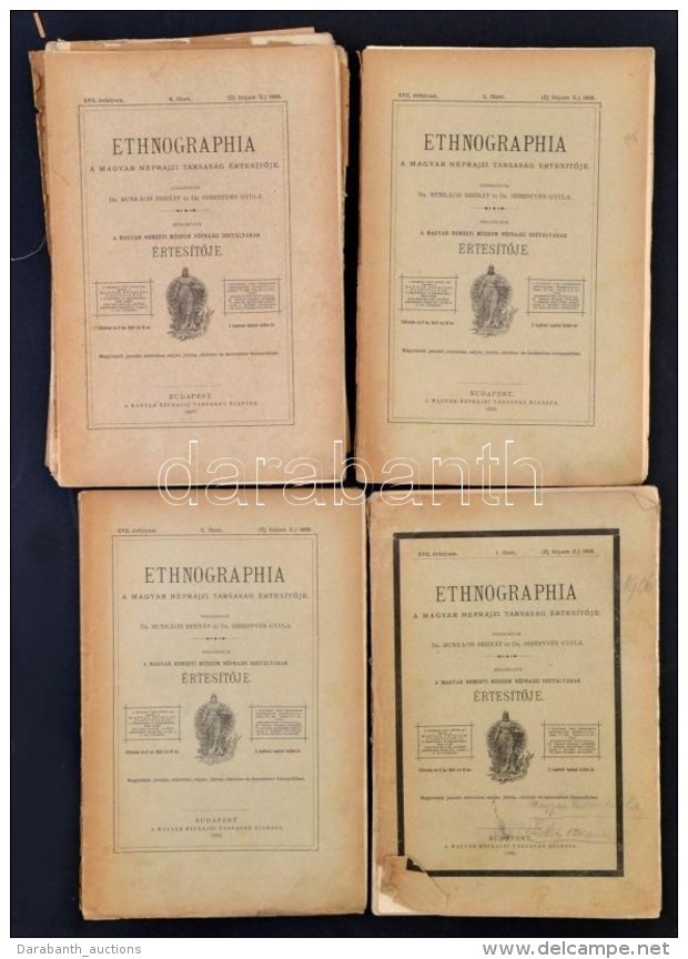 1906 Ethnographia. Magyar N&eacute;prajzi T&aacute;rsas&aacute;g &eacute;rtes&iacute;tÅ‘je. XVII. &eacute;vf. 1-6.... - Sin Clasificación