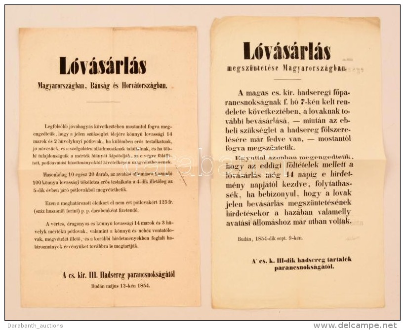 1854 L&oacute;v&aacute;s&aacute;rl&aacute;s Magyarorsz&aacute;gban, B&aacute;ns&aacute;gban &eacute;s... - Non Classés