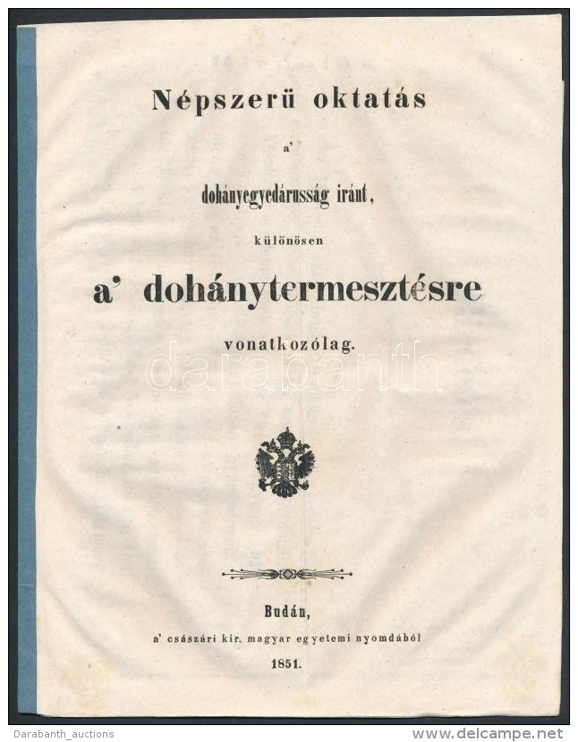 1851 N&eacute;pszerÅ± Oktat&aacute;s A Doh&aacute;nyegyed&aacute;russ&aacute;g Ir&aacute;nt.... - Non Classificati