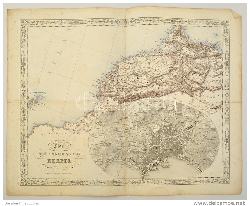 Cca 1845-1847 Joseph Scheda (1815-1888): Plan Der Umgebung Von Neapel. N&aacute;poly &eacute;s... - Autres & Non Classés