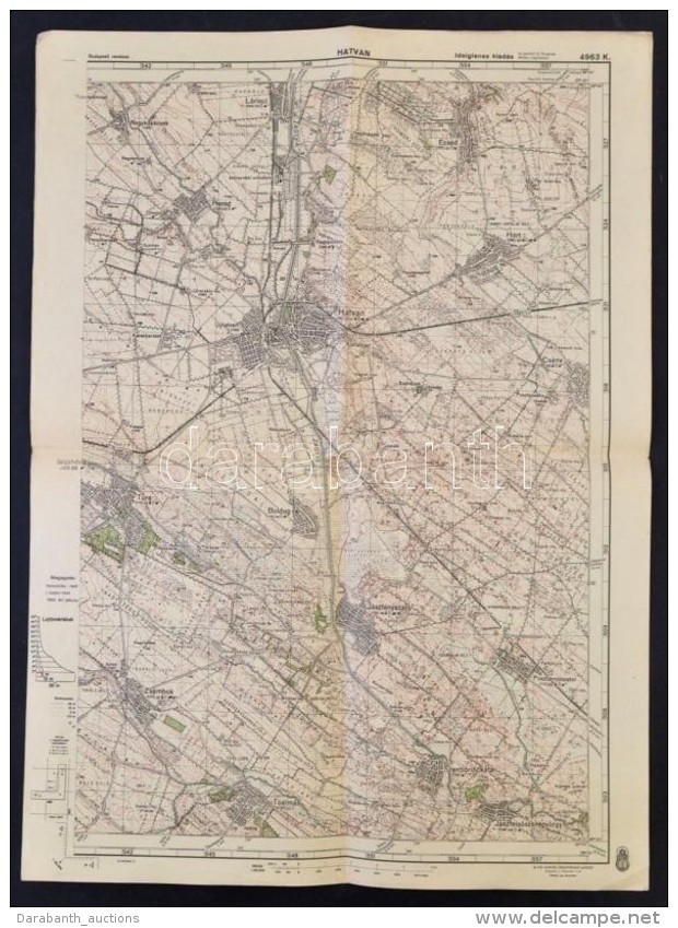 1943 Hatvan &eacute;s K&ouml;rny&eacute;k&eacute;nek T&eacute;rk&eacute;pe, Kiadja A M. Kir. Honv&eacute;d... - Andere & Zonder Classificatie