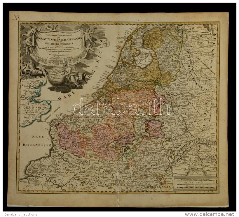 1716 FelsÅ‘ N&eacute;metorsz&aacute;g T&eacute;rk&eacute;pe. Johann Baptist Homann: Tabula Generalis Totius Belgii... - Other & Unclassified