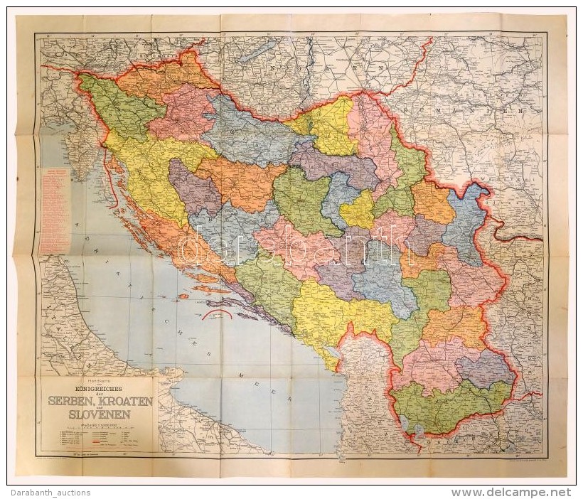 Cca 1925 Szerb-Horv&aacute;t-Szlov&eacute;n Kir&aacute;lys&aacute;g T&eacute;rk&eacute;pe, N&eacute;met NyelvÅ±,... - Andere & Zonder Classificatie