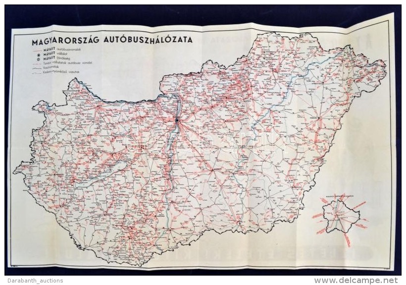 1953 Magyarorsz&aacute;g Aut&oacute;buszh&aacute;l&oacute;zat&aacute;nak T&eacute;rk&eacute;pe.... - Andere & Zonder Classificatie