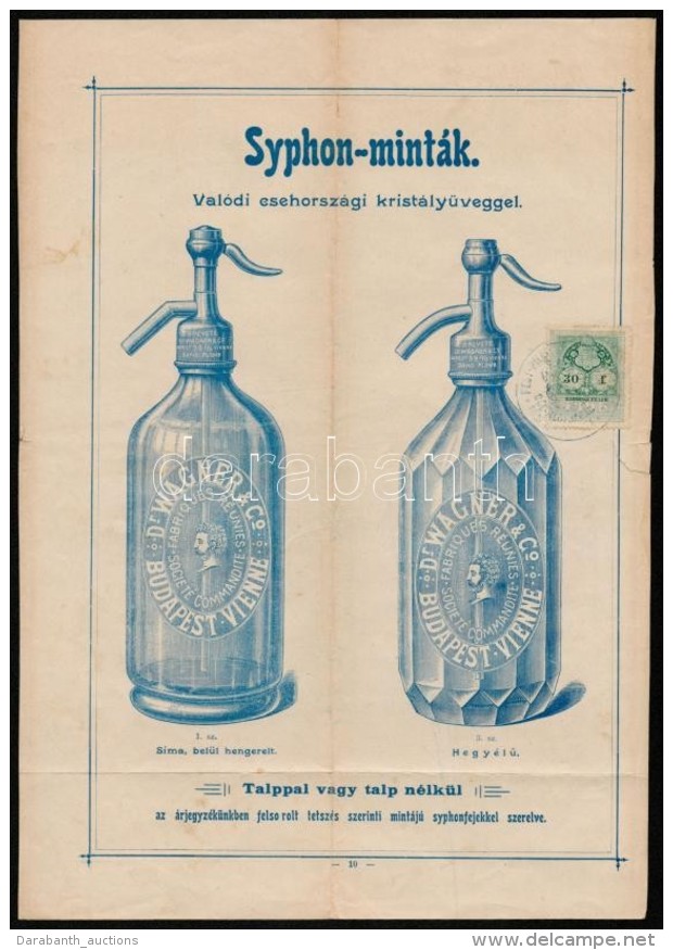 1898 Szikv&iacute;zg&eacute;p &eacute;s Sz&oacute;d&aacute;s&uuml;veg Rekl&aacute;m Nyomtatv&aacute;ny. 22x30 Cm - Publicités
