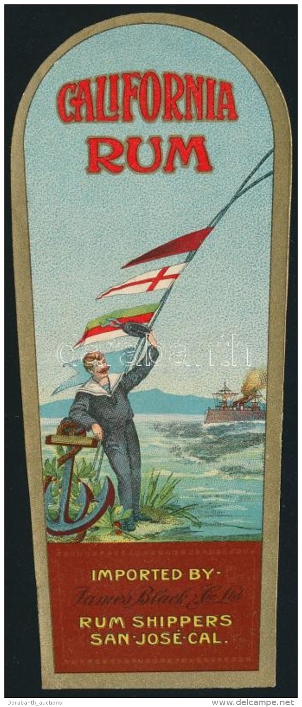 Cca 1910 California Rum Italc&iacute;mke, Litho, 13,5x5,5 Cm - Reclame