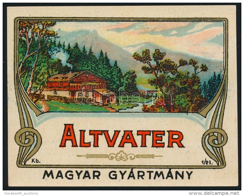 Cca 1910-1920 Altvater Italc&iacute;mke, Szeceszi&oacute;s D&iacute;sz&iacute;t&eacute;ssel, Lito, 7.5x9.5 Cm. - Publicités