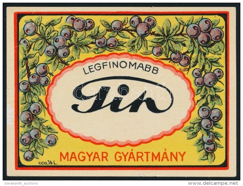 Cca 1920-1930 Legfinomabb Gin Italc&iacute;mke, 9.5x7 Cm. - Reclame