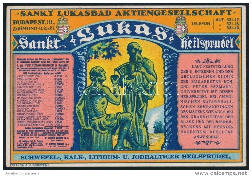 Cca 1910 Szt. Luk&aacute;cs Gy&oacute;gyv&iacute;z Litho Italc&iacute;mke - Reclame