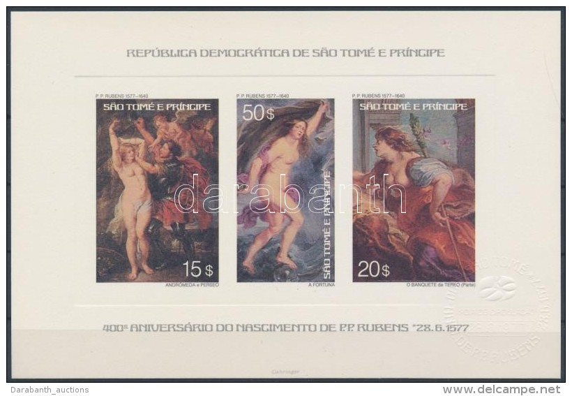 ** 1977 Rubens Festm&eacute;nyek Delux Kis&iacute;vp&aacute;r Mi 452-457 + Delux Blokk 459 - Andere & Zonder Classificatie