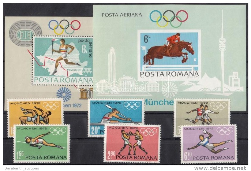 ** 1972 Ny&aacute;ri Olimpia Sor Mi 3012-3017 + Blokkp&aacute;r 93-94 - Autres & Non Classés