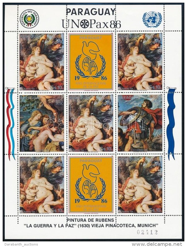 ** 1986 Rubens Festm&eacute;nyek Sor Egyik &eacute;rt&eacute;ke Kis&iacute;vben Mi 4044-4046 - Andere & Zonder Classificatie