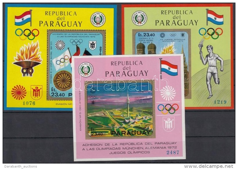 ** 1970 M&uuml;ncheni Ny&aacute;ri Olimpia Sor Mi 2035-2043 + Blokksor Mi 140-142 - Altri & Non Classificati