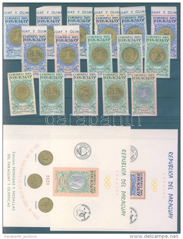 ** 1965 Paraguayi P&eacute;nzek &eacute;s &eacute;rm&eacute;k + Olimpiai &eacute;rmek Mi 1408-1415+1417-1424 +... - Autres & Non Classés