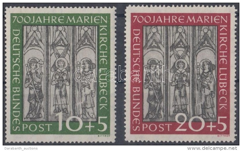 ** 1951 L&uuml;becki M&aacute;ria Templom Sor Mi 139-140 - Andere & Zonder Classificatie