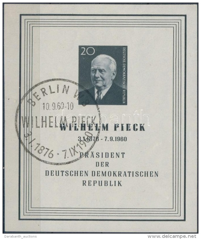 O 1960 Wilhelm Pieck Blokk Mi 16 - Altri & Non Classificati