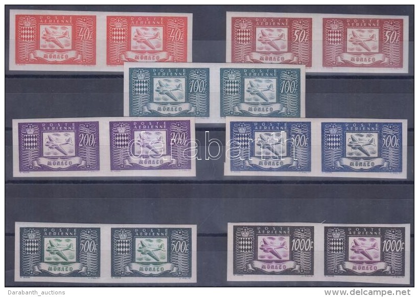 ** 1946-1949 Rep&uuml;lÅ‘ V&aacute;gott P&aacute;rok Mi 317-320+394-396 Imperforate Pairs (319 Enyhe... - Other & Unclassified