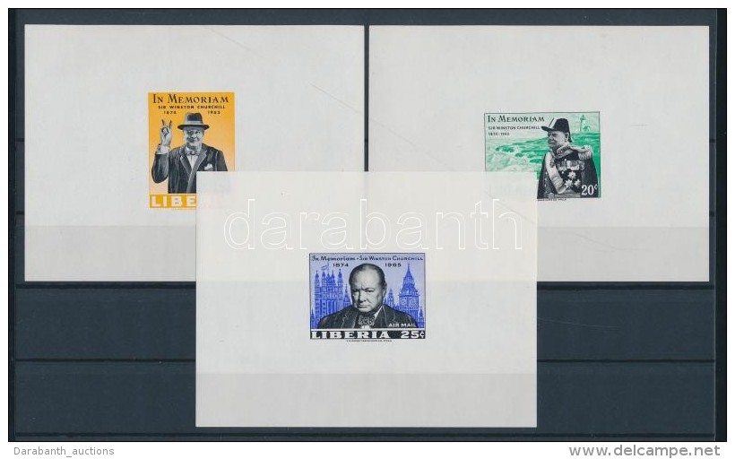 1974 Winston Churchill Mi 644-646 Deluxe V&aacute;gott Blokksor /deluxe Imperforate Blocks - Sonstige & Ohne Zuordnung