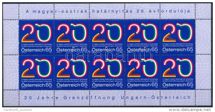 ** 2009 A Magyar-osztr&aacute;k Hat&aacute;rnyit&aacute;s 20. &eacute;vfordul&oacute;ja Kis&iacute;v Mi 2823 - Autres & Non Classés