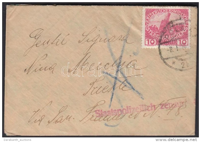 1916 Cenz&uacute;r&aacute;s Lev&eacute;l 'POLA' - Trieste - Other & Unclassified