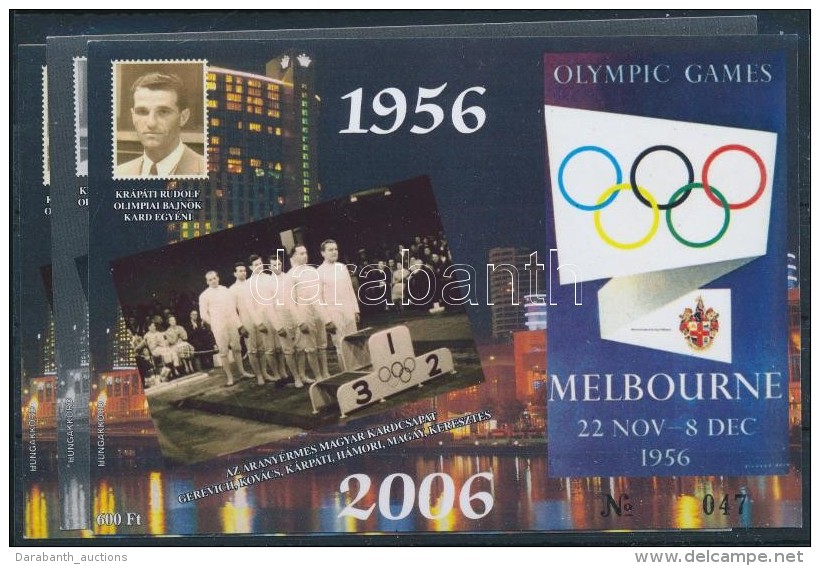 ** 2006 Melbourne 1956 Eml&eacute;k&iacute;v 3 Db-os Garnit&uacute;ra, Azonos Sorsz&aacute;mmal (12.500) - Andere & Zonder Classificatie