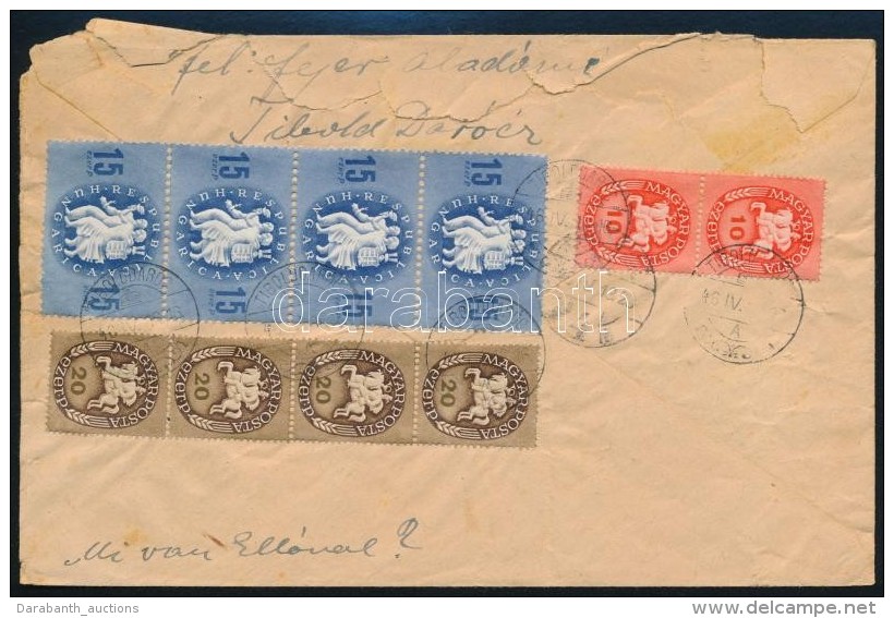 1946 (12. D&iacute;jszab&aacute;s) Lev&eacute;l 160 Ezer P B&eacute;rmentes&iacute;t&eacute;ssel / Cover With 10... - Autres & Non Classés