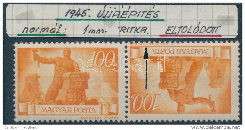 ** 1945 &Uacute;jj&aacute;&eacute;p&iacute;t&eacute;s 100P P&aacute;r A Jobb Oldali B&eacute;lyeg Eltol&oacute;dott... - Other & Unclassified