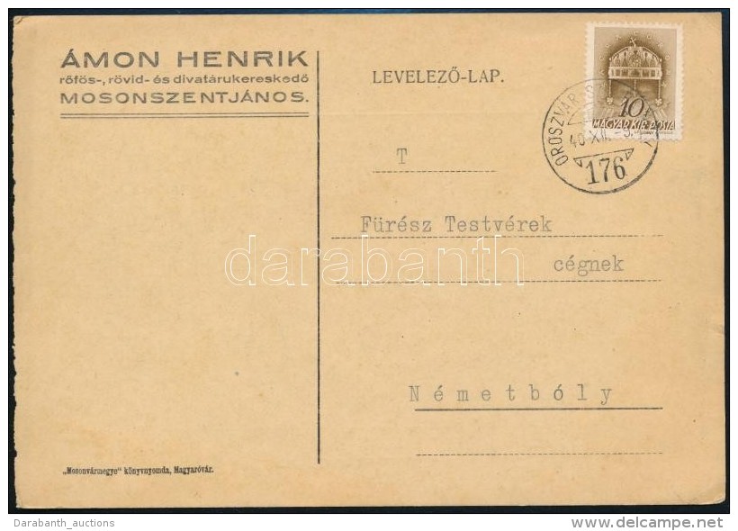 1940 LevelezÅ‘lap OROSZV&Aacute;R-SZOMBATHELY Vas&uacute;ti Mozg&oacute;posta B&eacute;lyegz&eacute;ssel / Postcard... - Autres & Non Classés