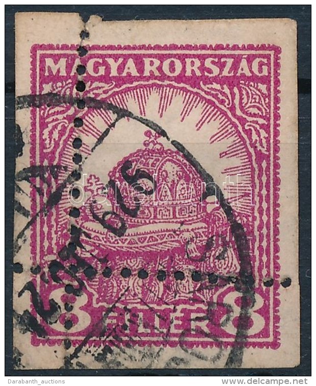O 1928 PengÅ‘-fill&eacute;r 8f L&aacute;tv&aacute;nyos Elfogaz&aacute;ssal / Mi 446 With Shifted Perforation - Autres & Non Classés