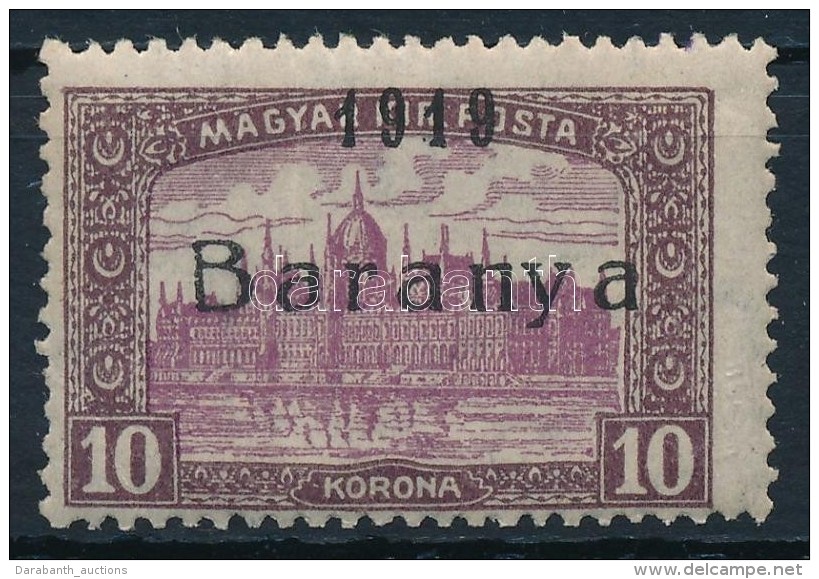 * Baranya I. 1919 Parlament 10K Antikva Sz&aacute;mokkal, Bodor Vizsg&aacute;l&oacute;jellel (*22.000) - Autres & Non Classés