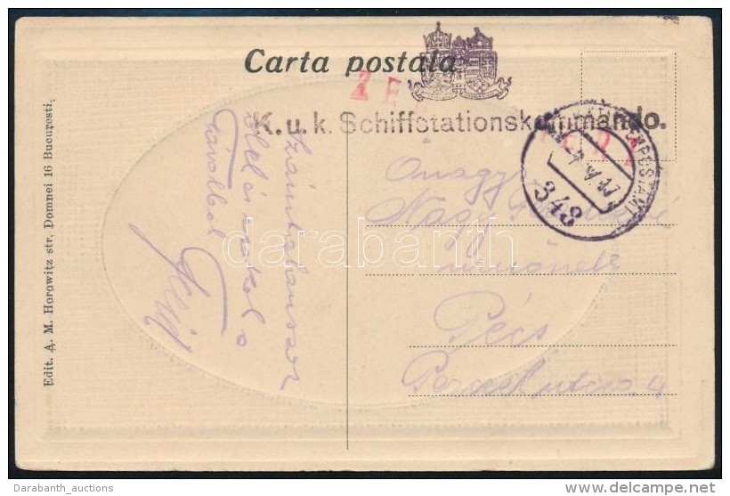 1917 T&aacute;bori Posta K&eacute;peslap 'K.u.k. Schiffstationskommando' ,,EP 348' - Other & Unclassified