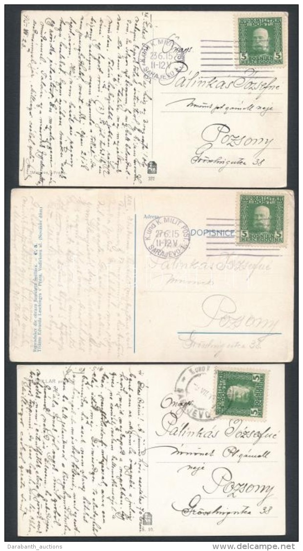 1915 3 Db K&eacute;peslap Pozsonyba - Other & Unclassified