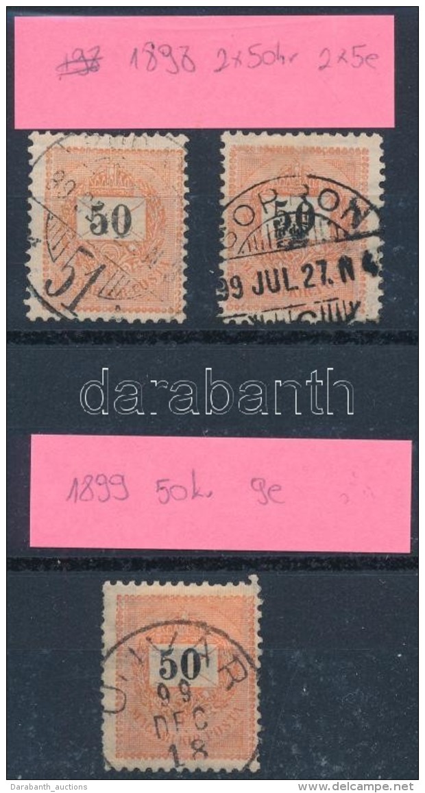 O 1898-1899 3x50kr (19.000) - Andere & Zonder Classificatie