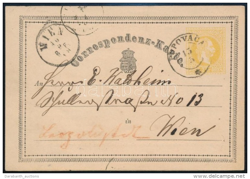 ~1870 D&iacute;jjegyes LevelezÅ‘lap 'POPOVACA' -'WIEN' - Altri & Non Classificati