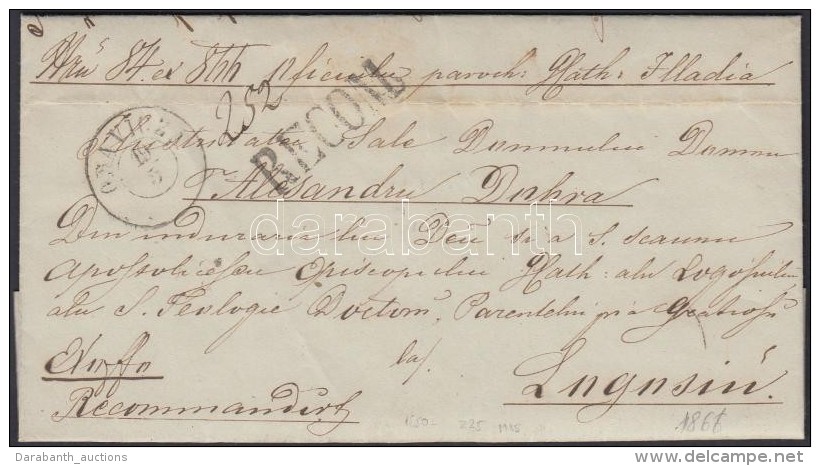 1866 Aj&aacute;nlott / Registered Ex Offo 'ORAVICZA' + 'RECOM' - 'TEMESV&Aacute;R RECOMMANDIRT' 'LUGOS' - Autres & Non Classés